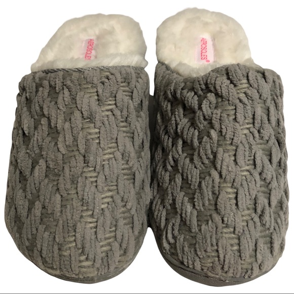 AEROSOLS Memory Foam Slippers / House Shoes Mule Style Gray & White Sz Small 5-6 - Picture 5 of 7